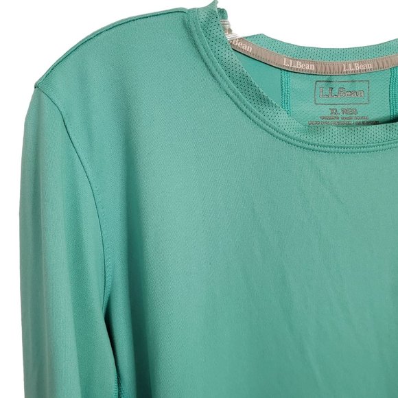 LL Bean Womens Size XL Shirt Activewear Stretch Mesh Breathable Vented Aqua - Picture 4 of 8